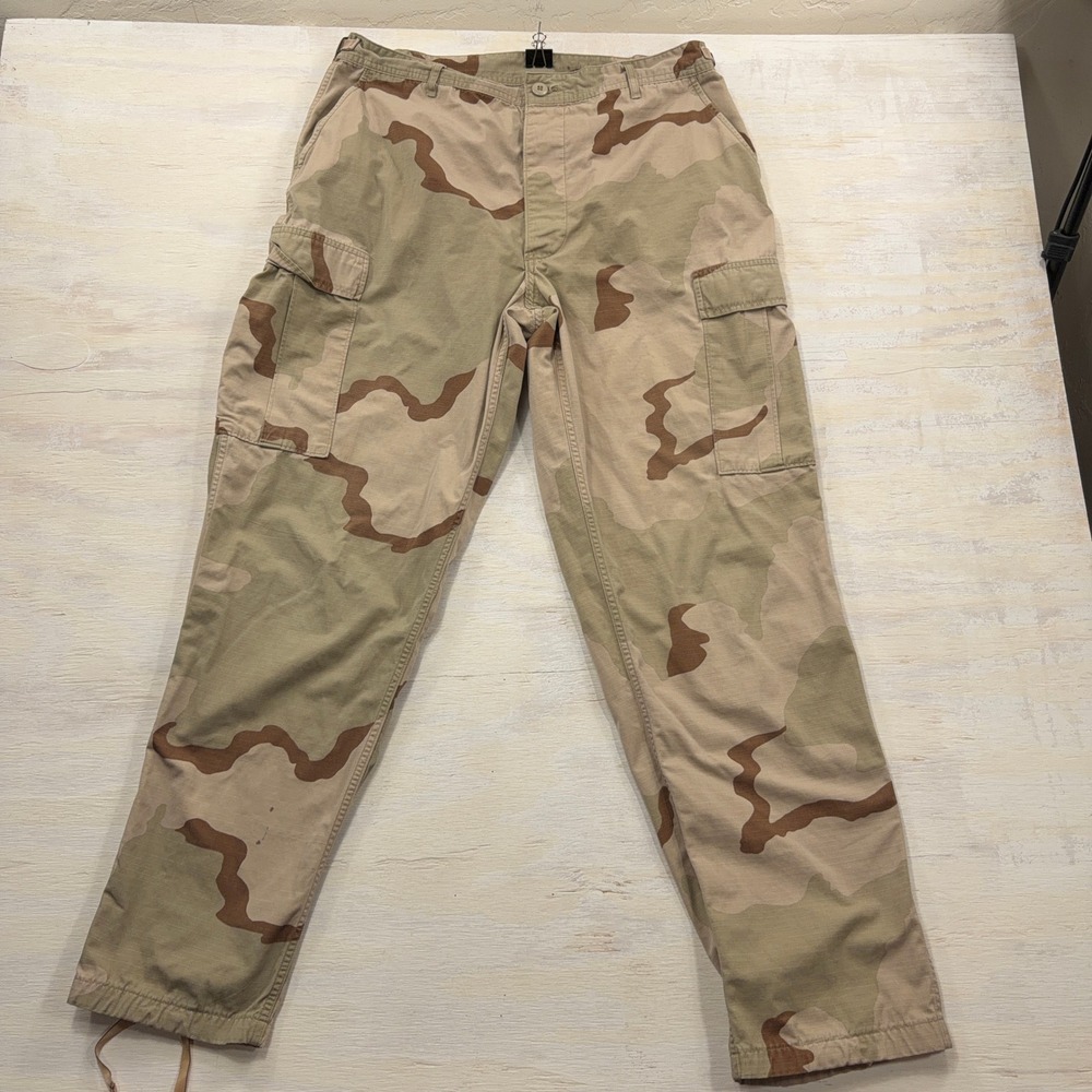 Desert Camouflage Combat Trousers 90's Large Long 3 Color DCU Cargo Pants Men